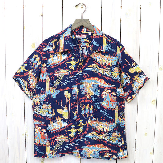 SUN SURF『S/S RAYON HAWAIIAN SHIRT-THE SONG OF HAWAII』(NAVY)