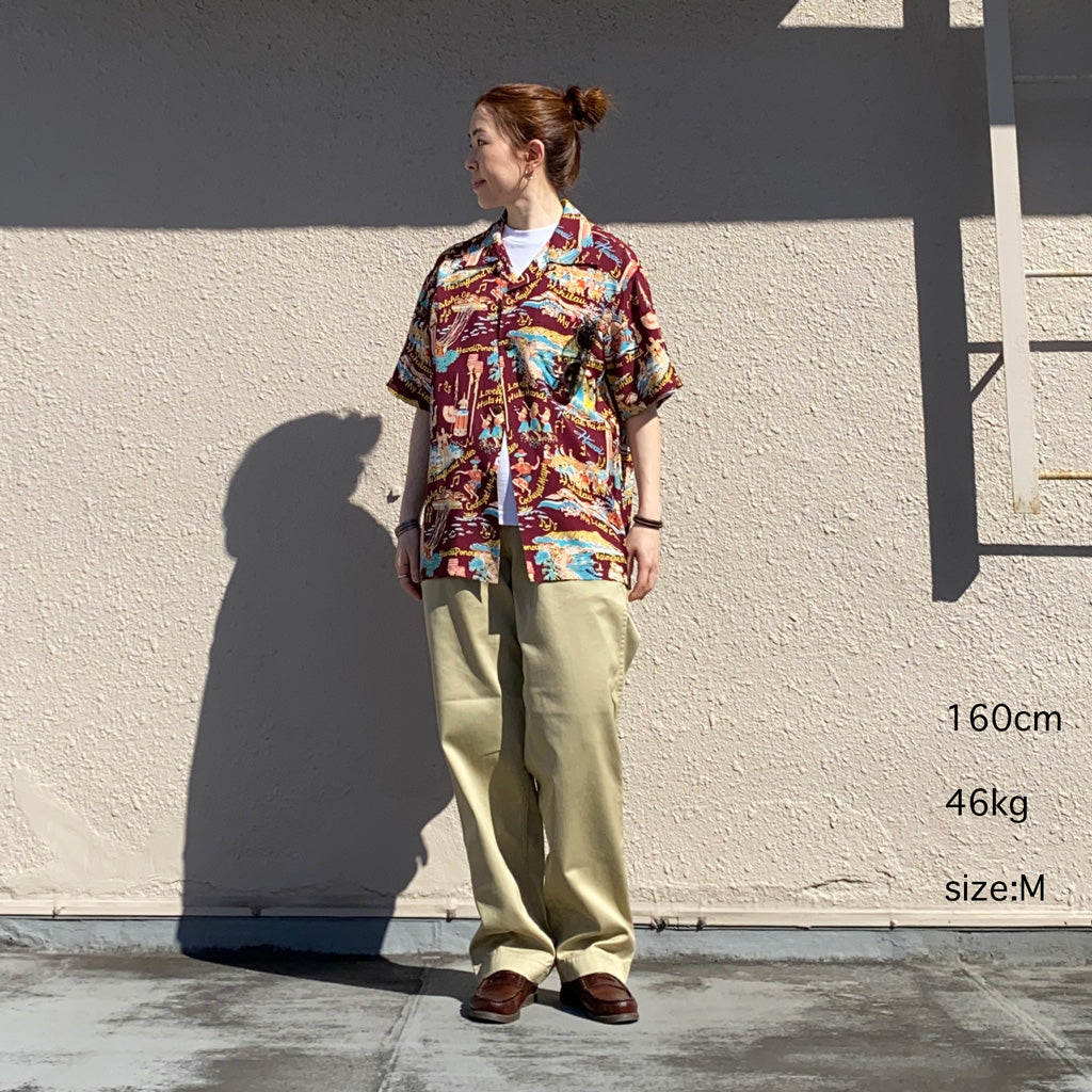SUN SURF『S/S RAYON HAWAIIAN SHIRT-THE SONG OF HAWAII』(BROWN)
