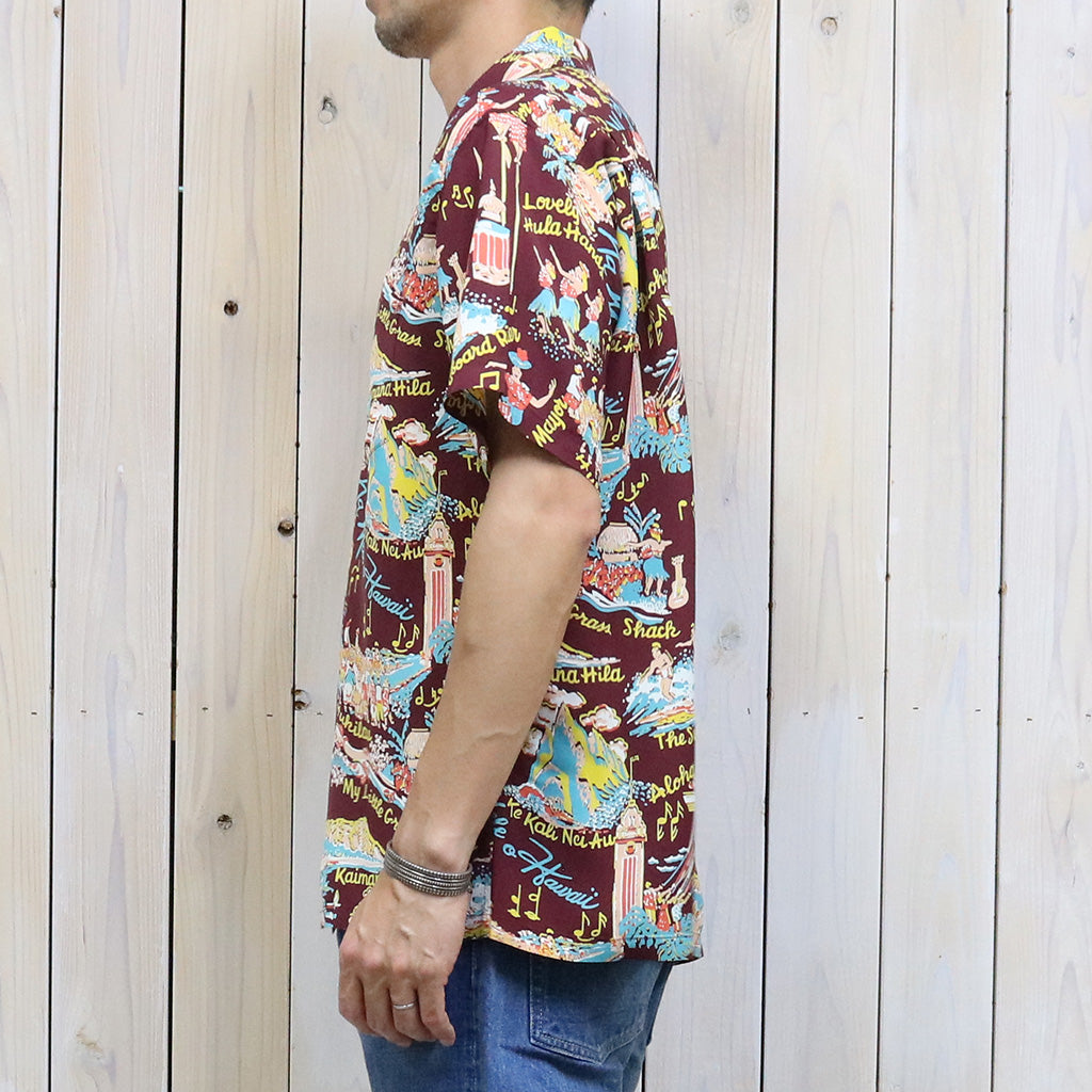 SUN SURF『S/S RAYON HAWAIIAN SHIRT-THE SONG OF HAWAII』(BROWN)