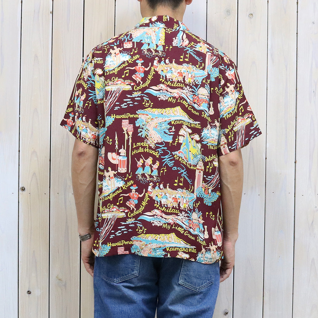 SUN SURF『S/S RAYON HAWAIIAN SHIRT-THE SONG OF HAWAII』(BROWN)