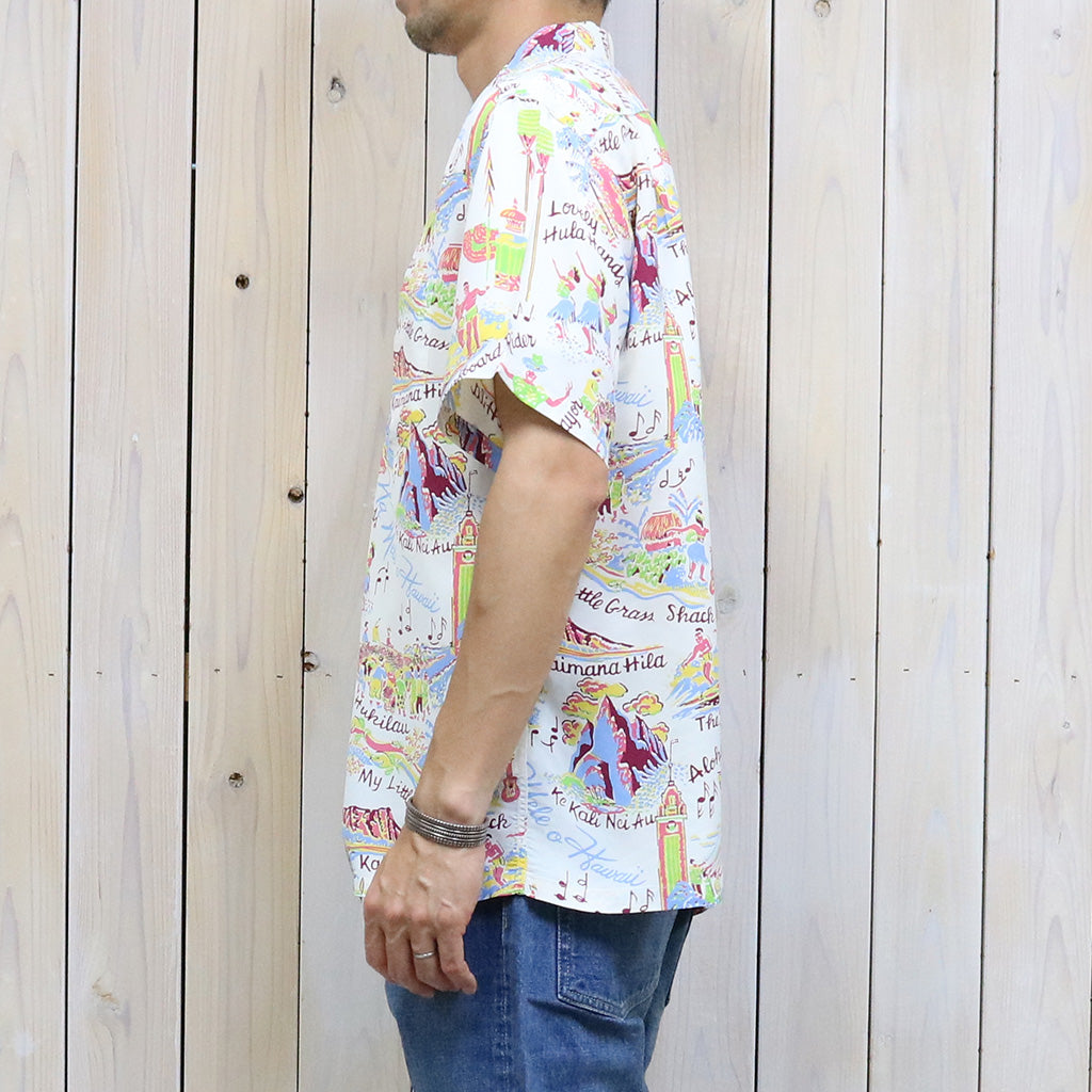 SUN SURF『S/S RAYON HAWAIIAN SHIRT-THE SONG OF HAWAII』(OFF WHITE)