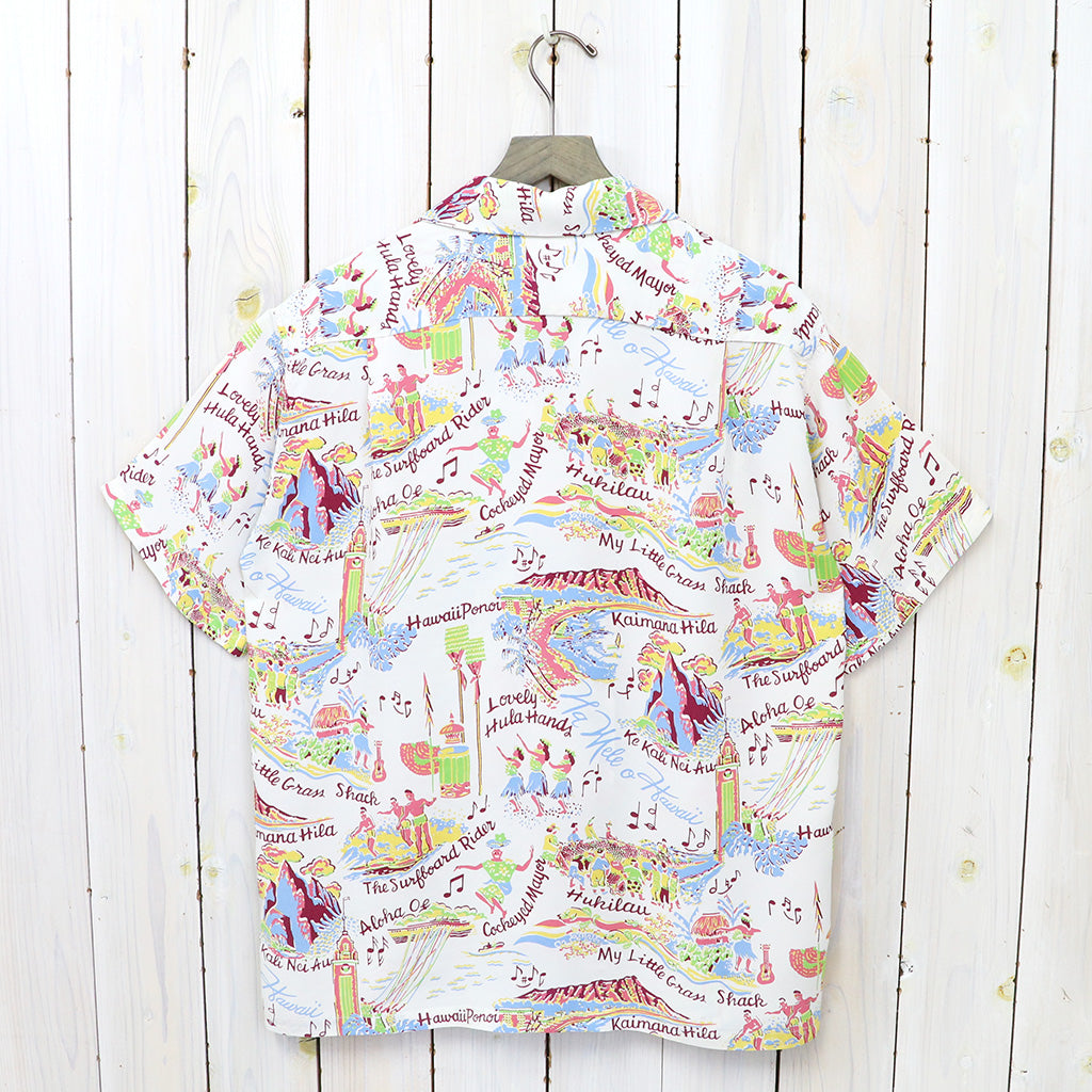 SUN SURF『S/S RAYON HAWAIIAN SHIRT-THE SONG OF HAWAII』(OFF WHITE)