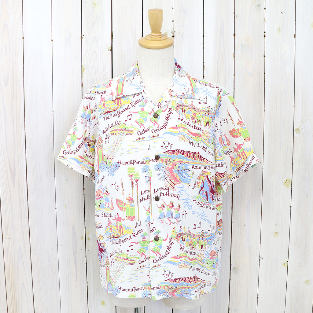 SUN SURF『S/S RAYON HAWAIIAN SHIRT-THE SONG OF HAWAII』(OFF WHITE)