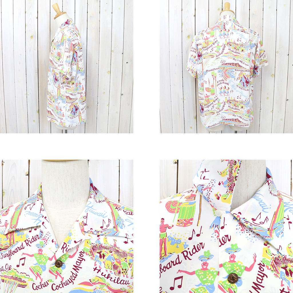 SUN SURF『S/S RAYON HAWAIIAN SHIRT-THE SONG OF HAWAII』(OFF WHITE)