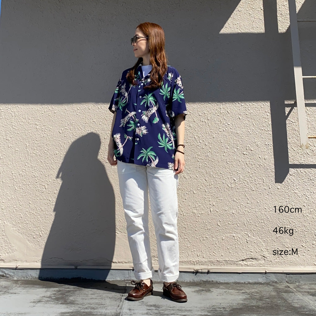 DUKE KAHANAMOKU『S/S RAYON HAWAIIAN SHIRT-DERBY』(NAVY)