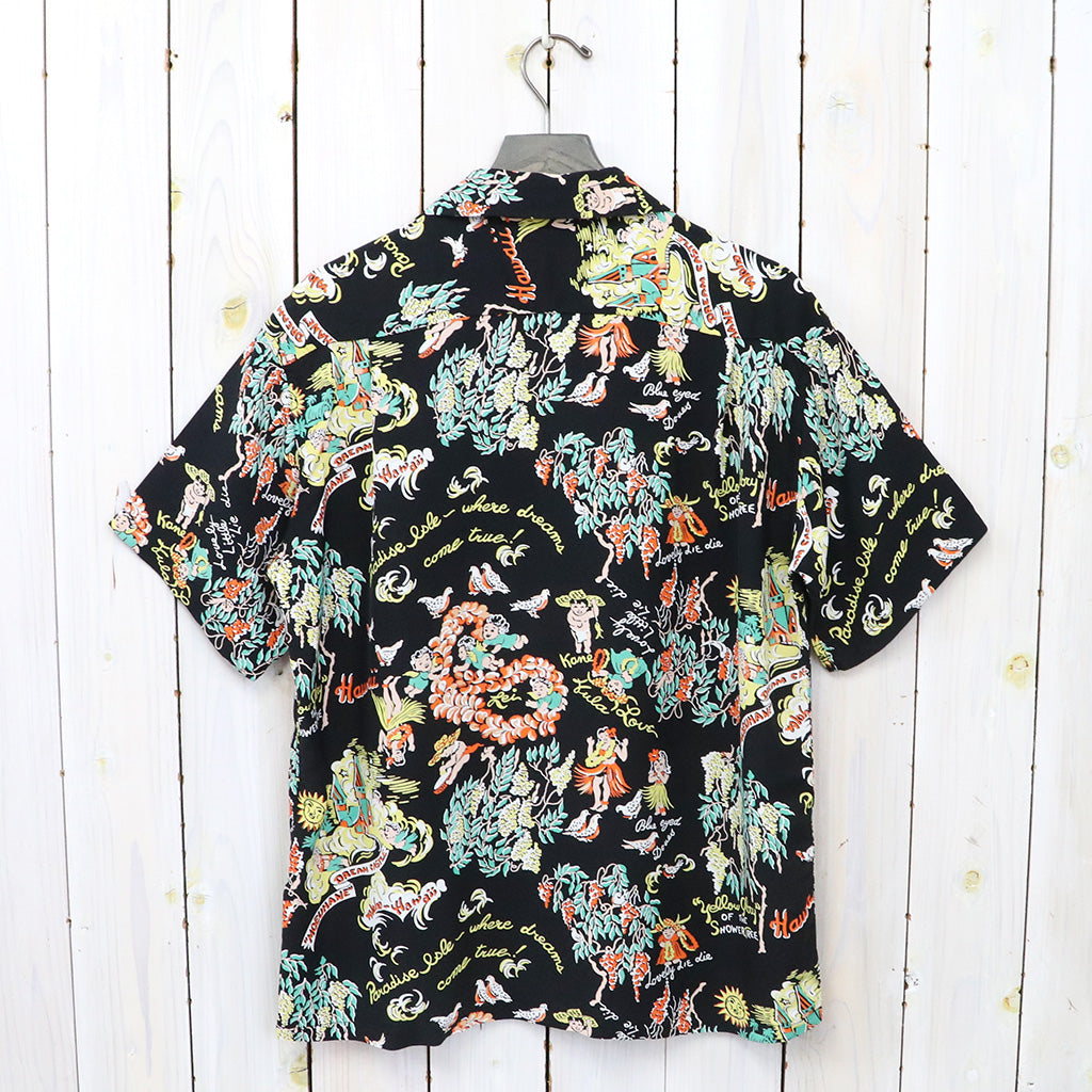 SUN SURF『S/S RAYON HAWAIIAN SHIRT-MOEUHANE DREAM CASTLE』(BLACK)