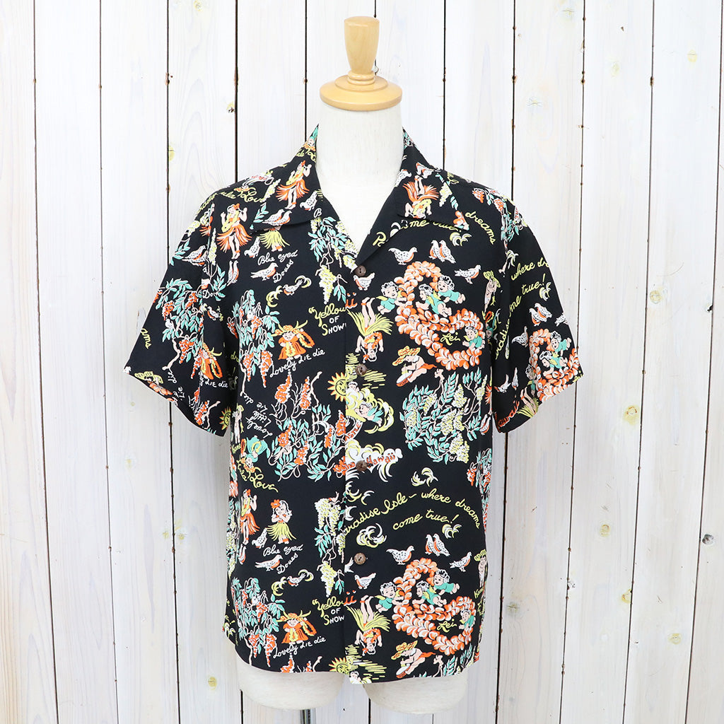 SUN SURF『S/S RAYON HAWAIIAN SHIRT-MOEUHANE DREAM CASTLE』(BLACK)