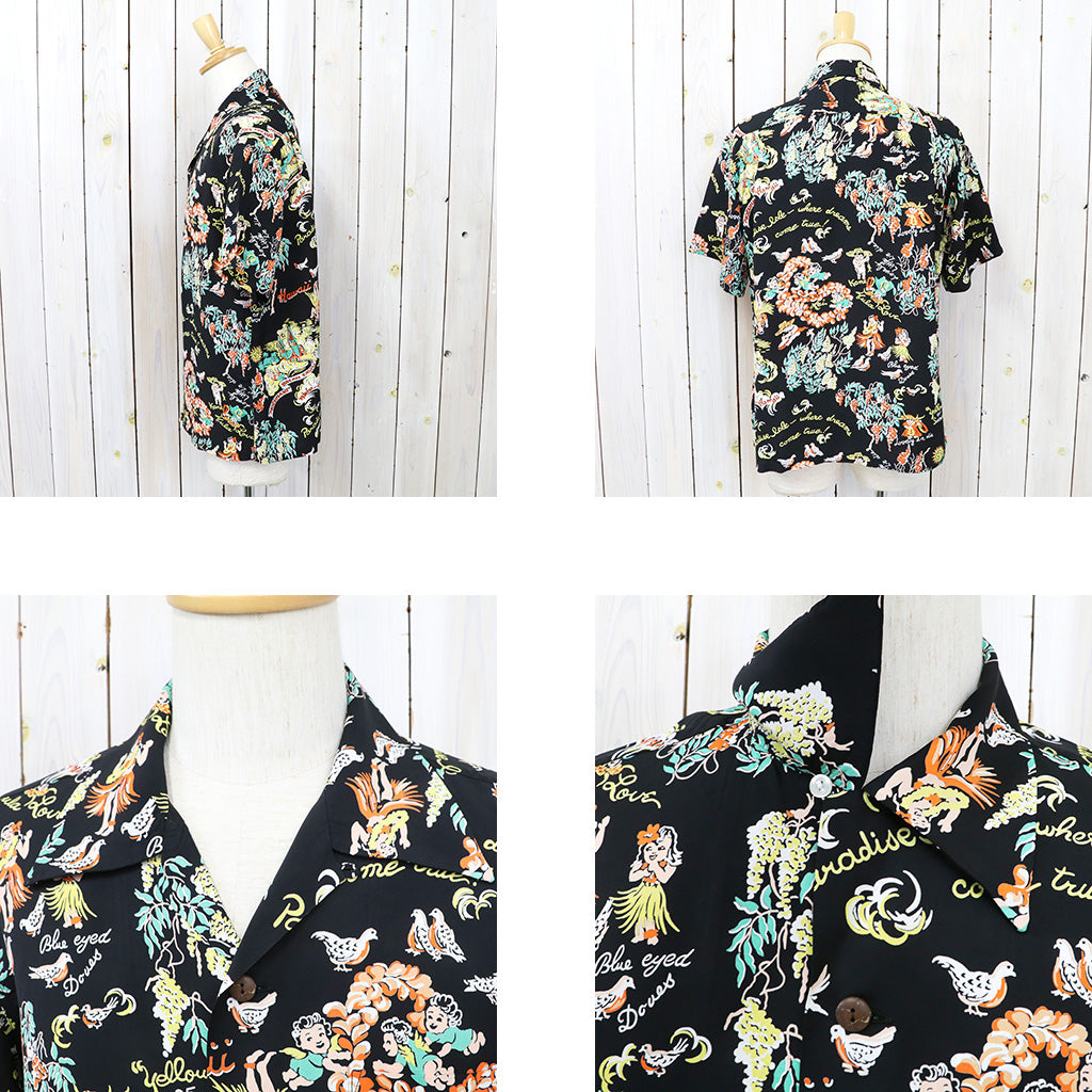 SUN SURF『S/S RAYON HAWAIIAN SHIRT-MOEUHANE DREAM CASTLE』(BLACK)