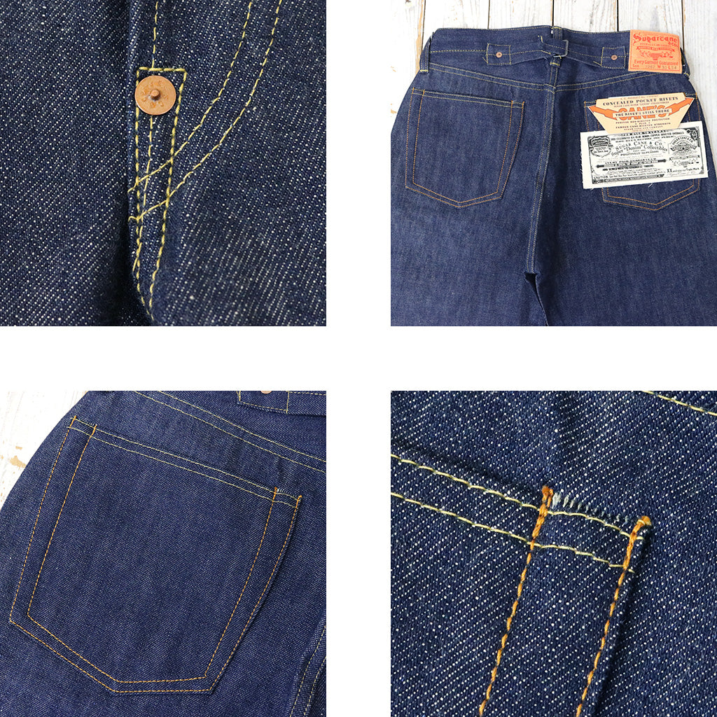 SUGER CANE Super : “Denim” Collectible "#05 14.25oz. DENIM WAIST OVERALLS 1942 MODEL