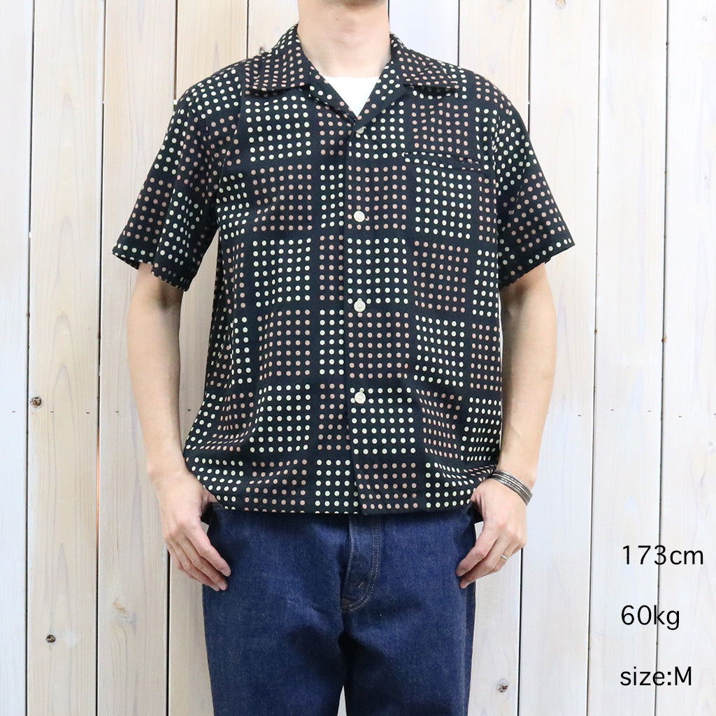 STAR OF HOLLYWOOD『TYPEWRITER COTTON S/S OPEN SHIRT -POLKA DOT』(BLACK)