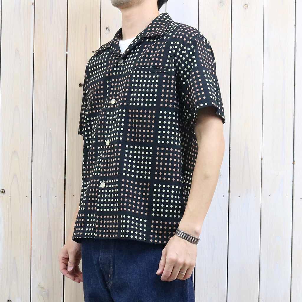 STAR OF HOLLYWOOD『TYPEWRITER COTTON S/S OPEN SHIRT -POLKA DOT』(BLACK)
