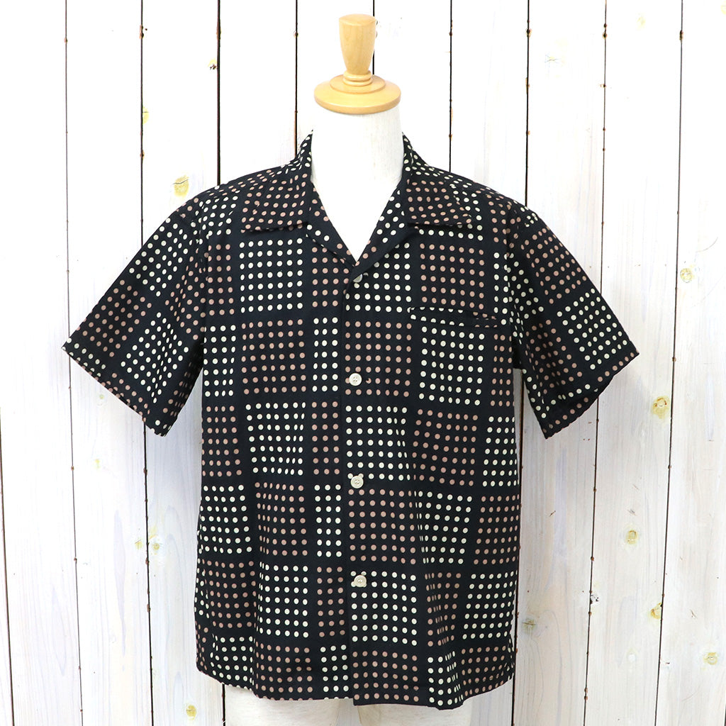 STAR OF HOLLYWOOD『TYPEWRITER COTTON S/S OPEN SHIRT -POLKA DOT』(BLACK)