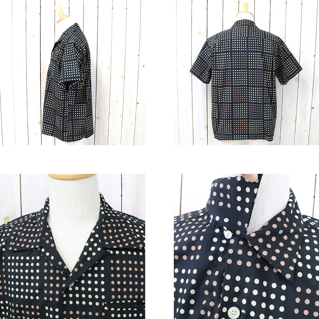 STAR OF HOLLYWOOD『TYPEWRITER COTTON S/S OPEN SHIRT -POLKA DOT』(BLACK)