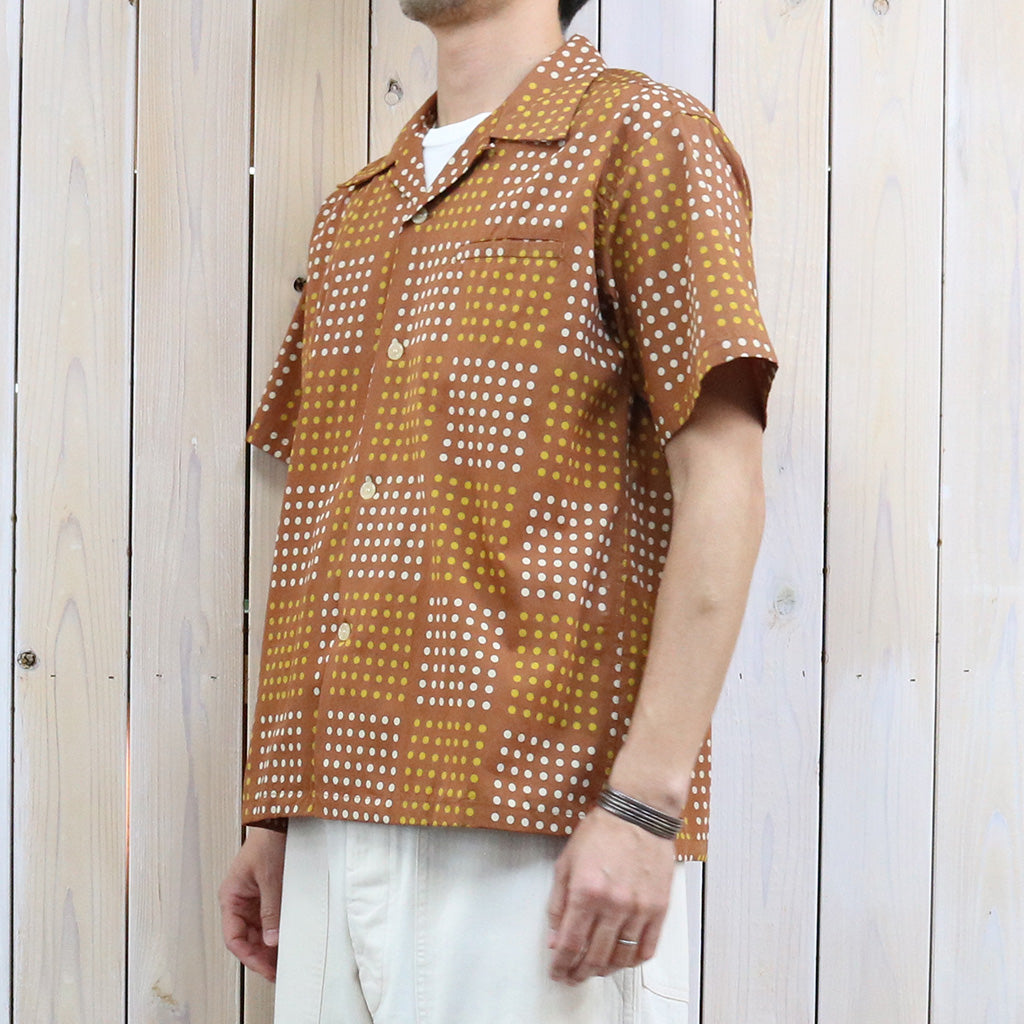 STAR OF HOLLYWOOD『TYPEWRITER COTTON S/S OPEN SHIRT -POLKA DOT』(BROWN)