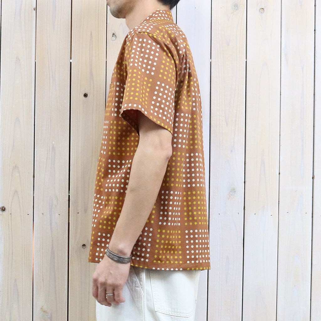 STAR OF HOLLYWOOD『TYPEWRITER COTTON S/S OPEN SHIRT -POLKA DOT』(BROWN)