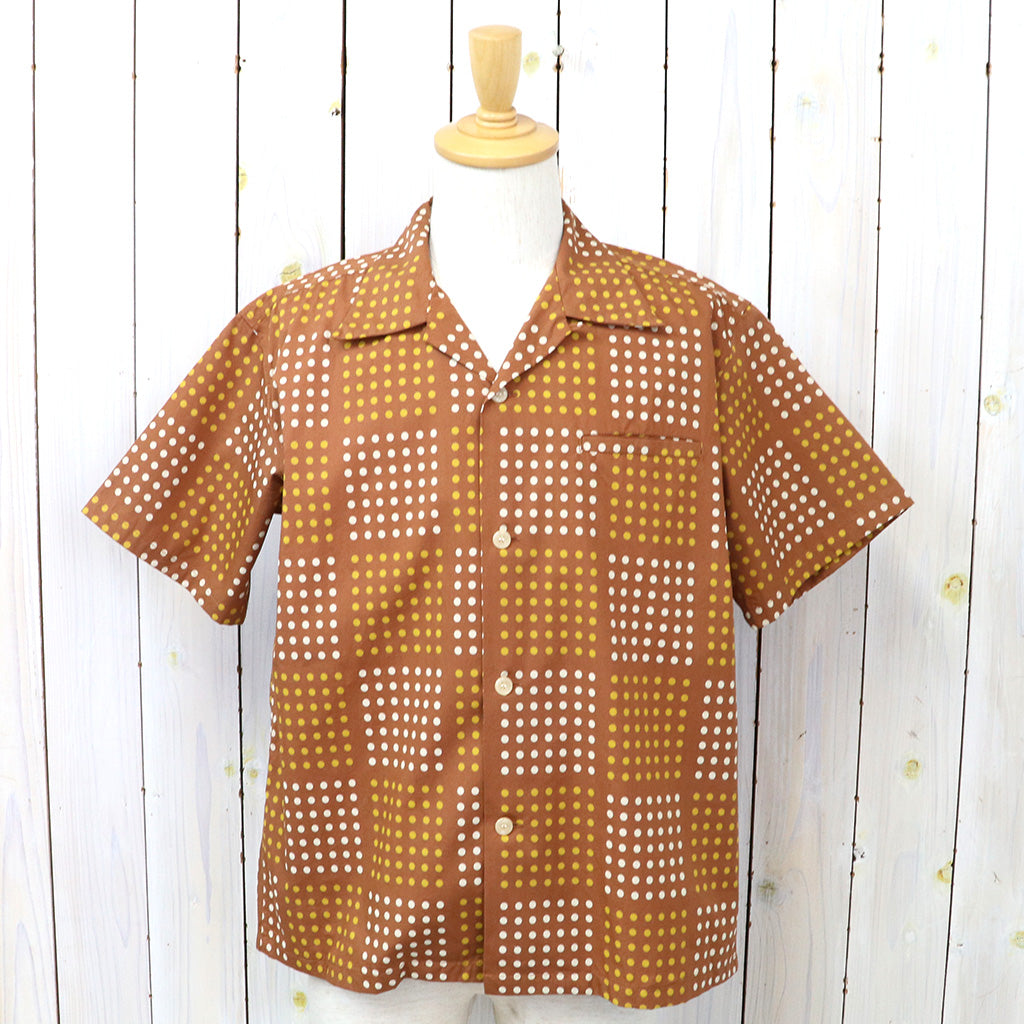 STAR OF HOLLYWOOD『TYPEWRITER COTTON S/S OPEN SHIRT -POLKA DOT』(BROWN)