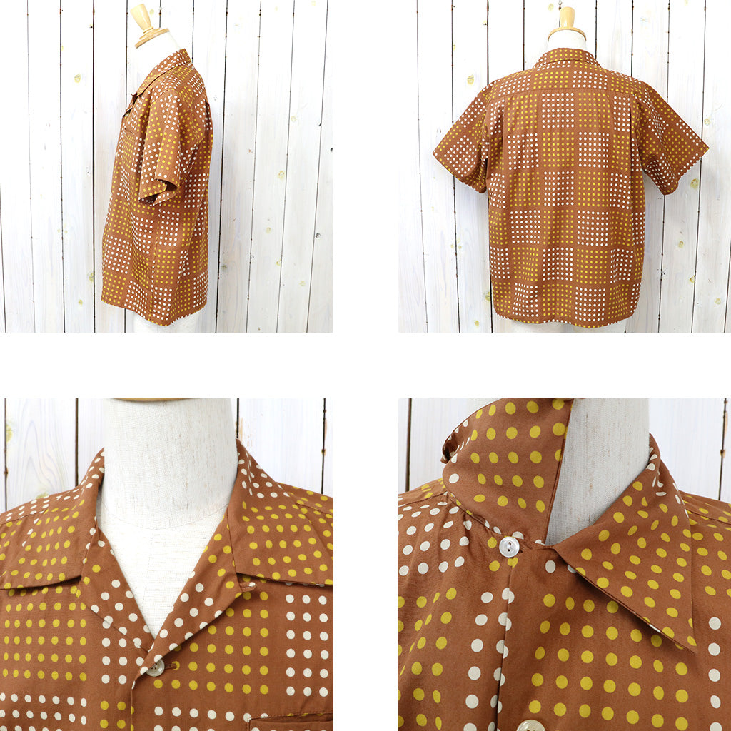 STAR OF HOLLYWOOD『TYPEWRITER COTTON S/S OPEN SHIRT -POLKA DOT』(BROWN)