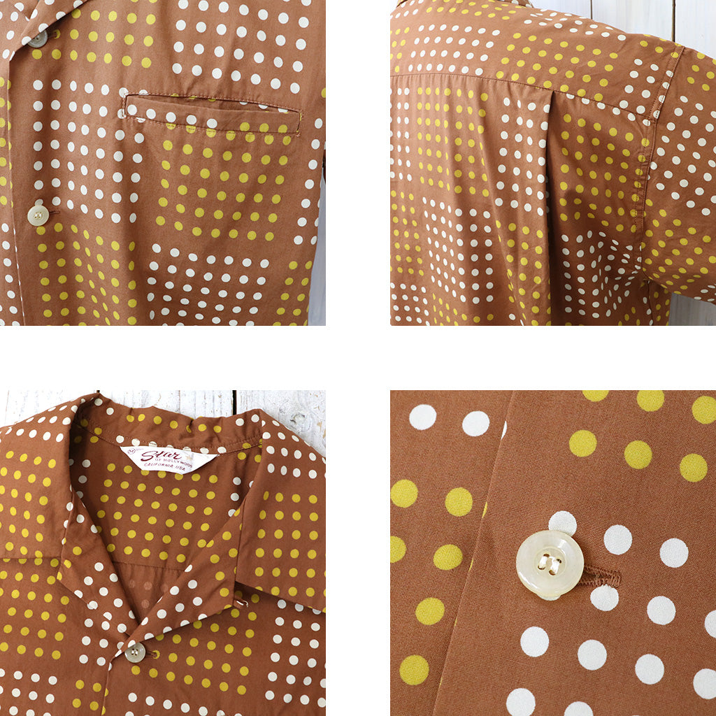 STAR OF HOLLYWOOD『TYPEWRITER COTTON S/S OPEN SHIRT -POLKA DOT』(BROWN)
