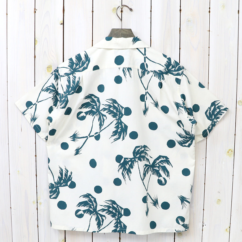 DUKE KAHANAMOKU『S/S COTTON HAWAIIAN SHIRT -MOONLIGHT PALMTREE』(CREAM)