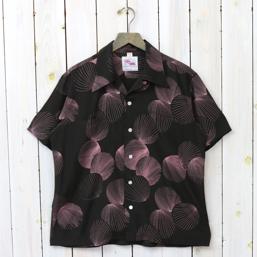 DUKE KAHANAMOKU『S/S RAYON HAWAIIAN SHIRT -DUKE’S SHELL』(BLACK)