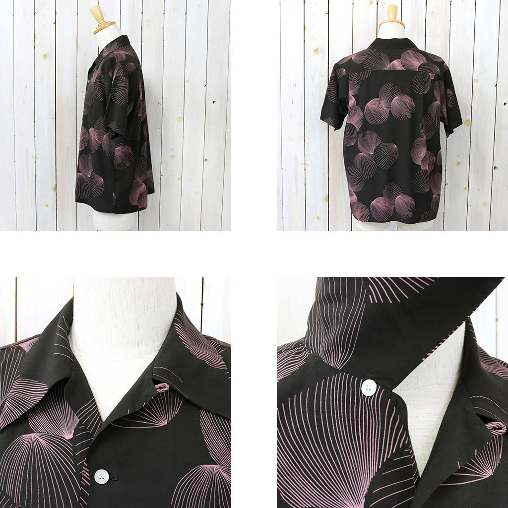 DUKE KAHANAMOKU『S/S RAYON HAWAIIAN SHIRT -DUKE’S SHELL』(BLACK)