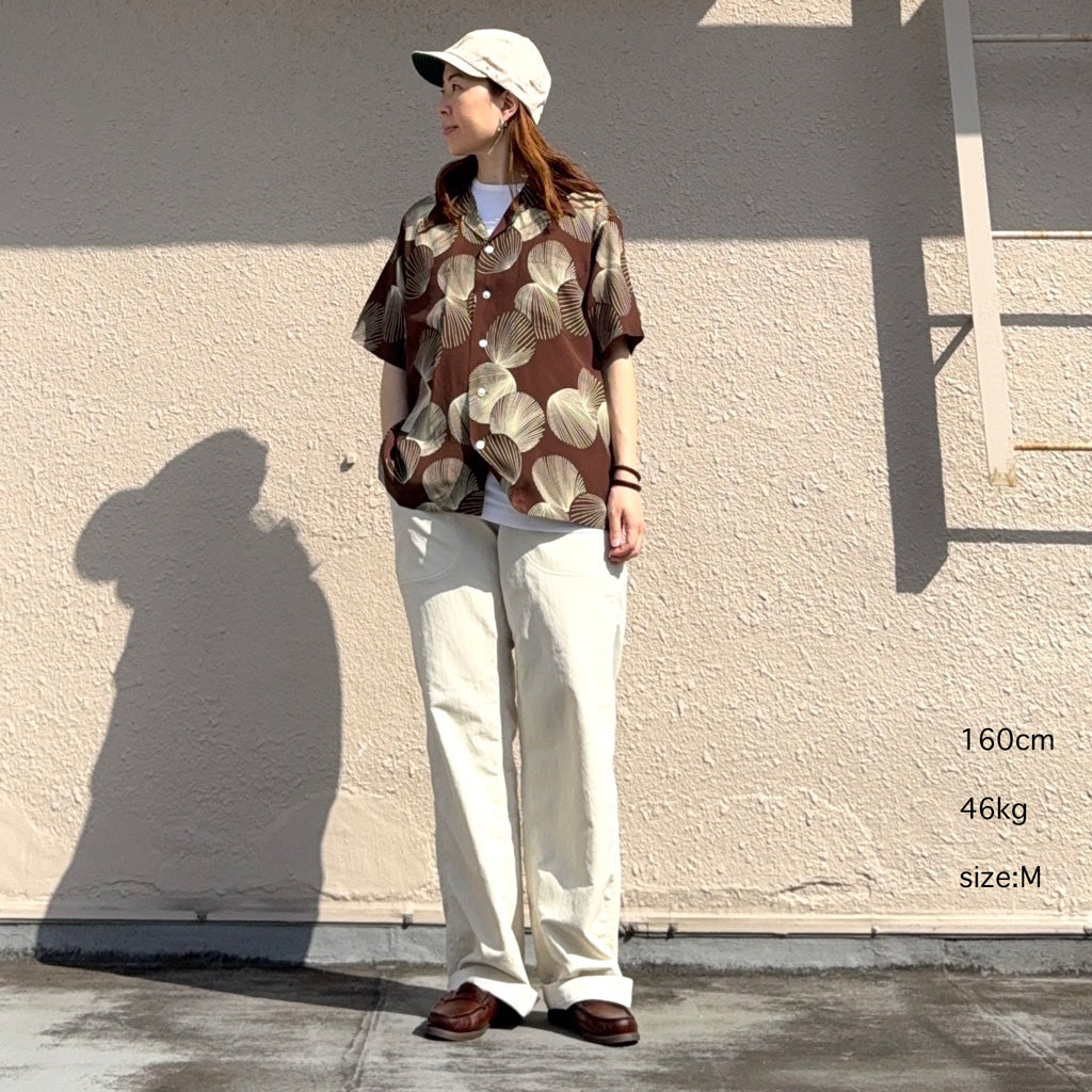 DUKE KAHANAMOKU『S/S RAYON HAWAIIAN SHIRT -DUKE’S SHELL』(BROWN)