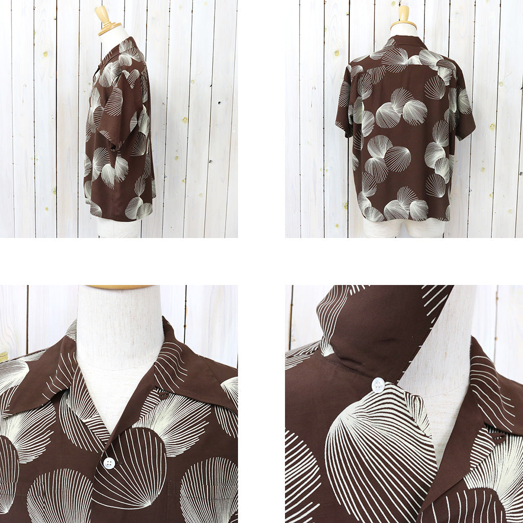 DUKE KAHANAMOKU『S/S RAYON HAWAIIAN SHIRT -DUKE’S SHELL』(BROWN)