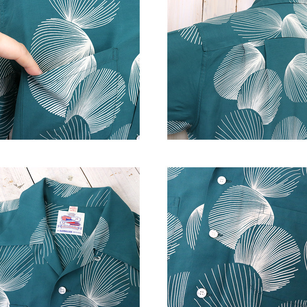 DUKE KAHANAMOKU『S/S RAYON HAWAIIAN SHIRT -DUKE’S SHELL』(GREEN)