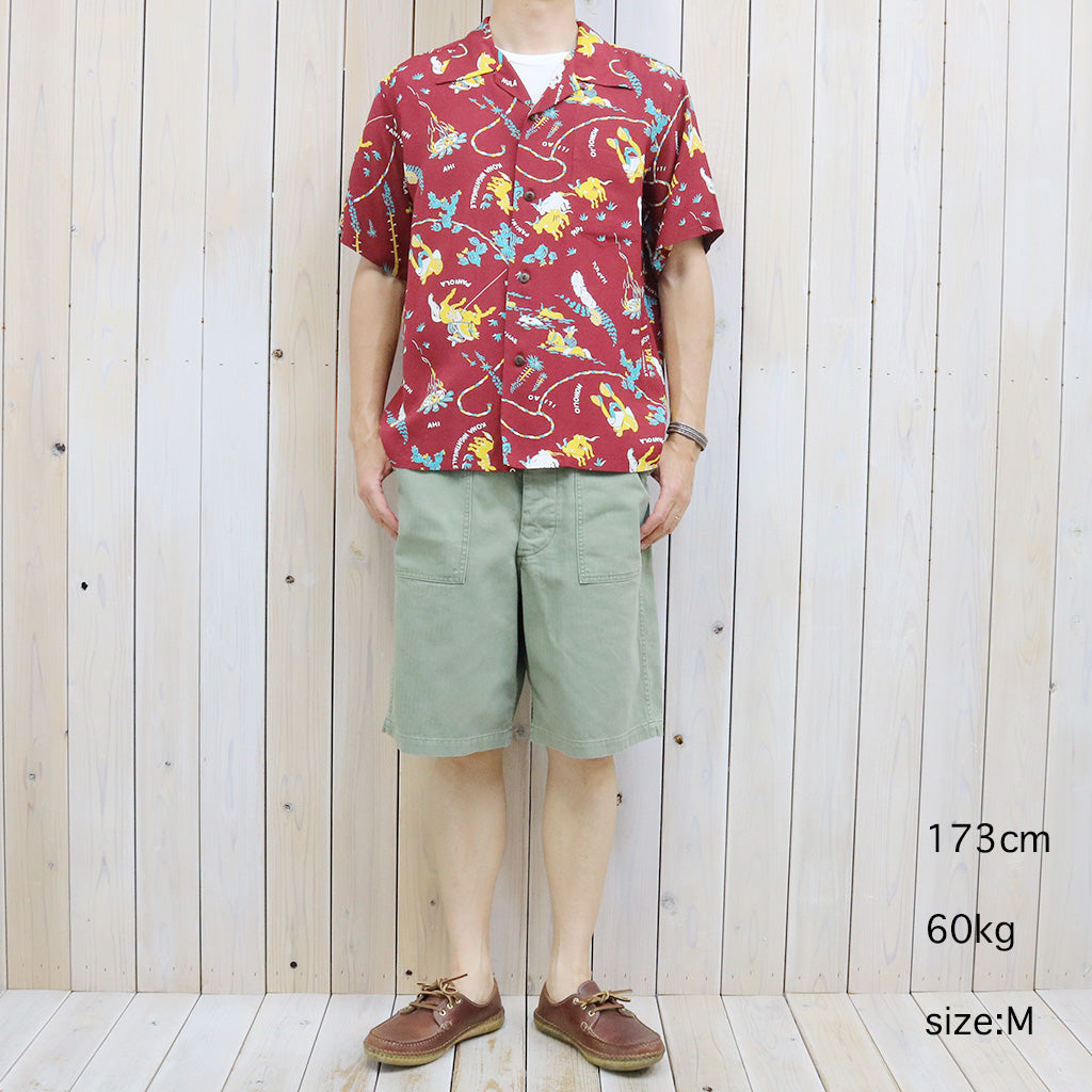 SUN SURF : S/S RAYON HAWAIIAN SHIRT -PANIOLA TOWN (BROWN)