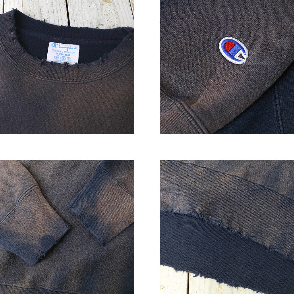 Champion : US企画 VINTAGE 日焼け加工 REVERSE WEAVE CREWNECK (NAVY)