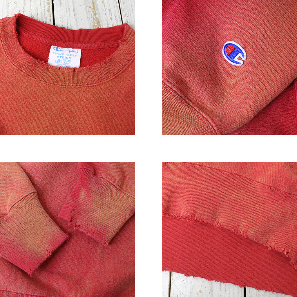 Champion : US企画 VINTAGE 日焼け加工 REVERSE WEAVE CREWNECK (RED)