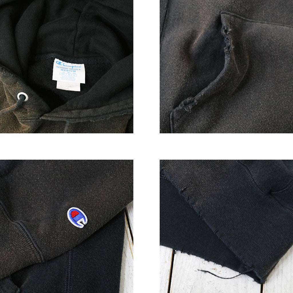 Champion : US企画 VINTAGE 日焼け加工 REVERSE WEAVE HOODIE (BLACK)