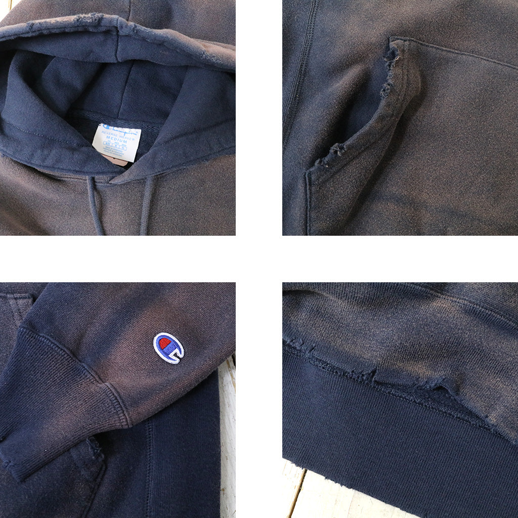 Champion : US企画 VINTAGE 日焼け加工 REVERSE WEAVE HOODIE (NAVY)