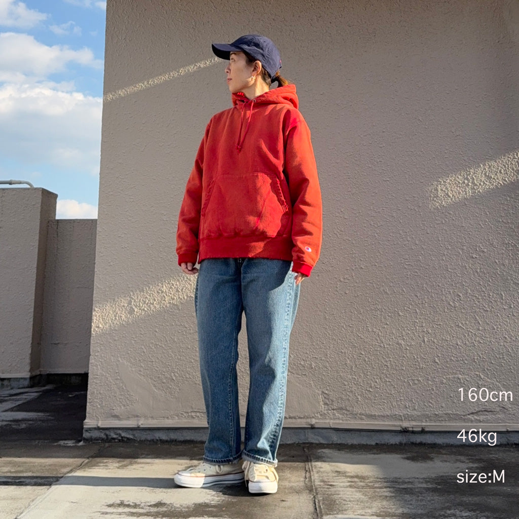 Champion : US企画 VINTAGE 日焼け加工 REVERSE WEAVE HOODIE (RED)