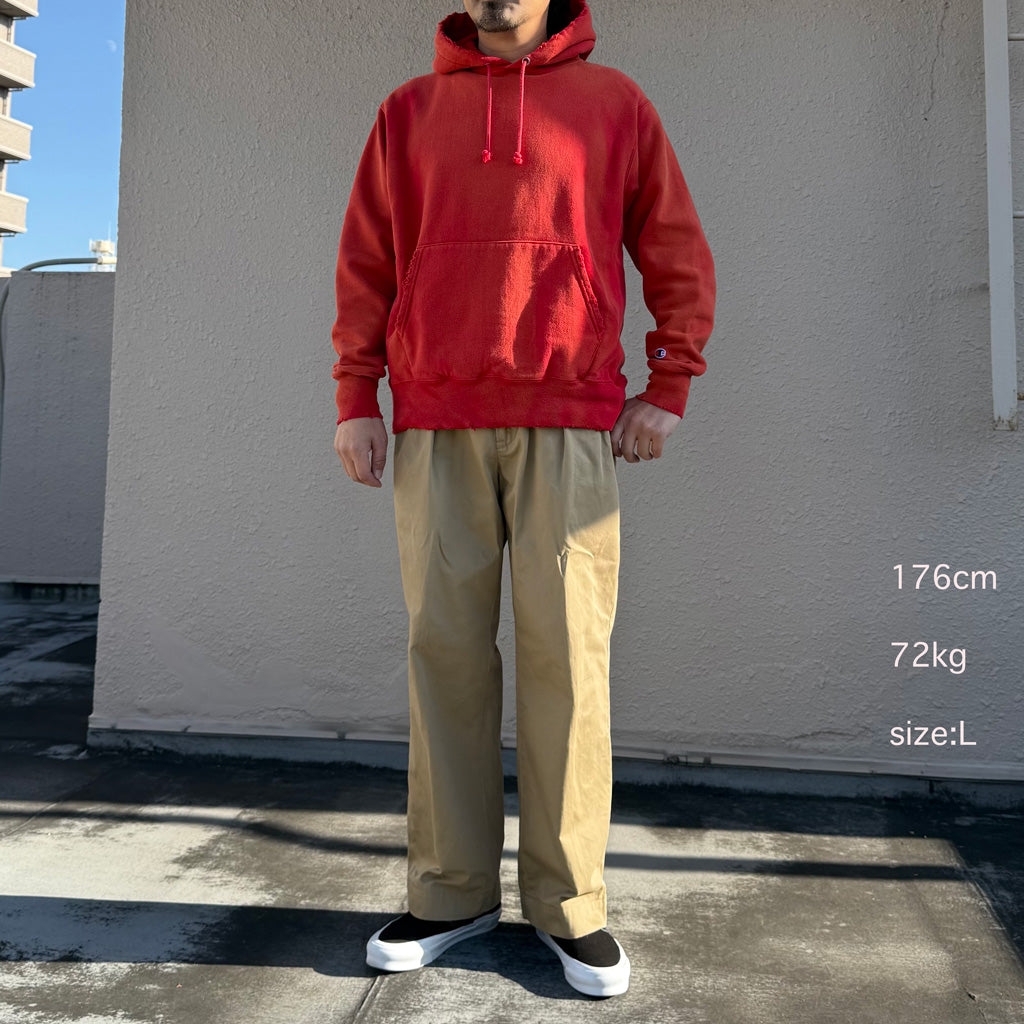 Champion : US企画 VINTAGE 日焼け加工 REVERSE WEAVE HOODIE (RED)