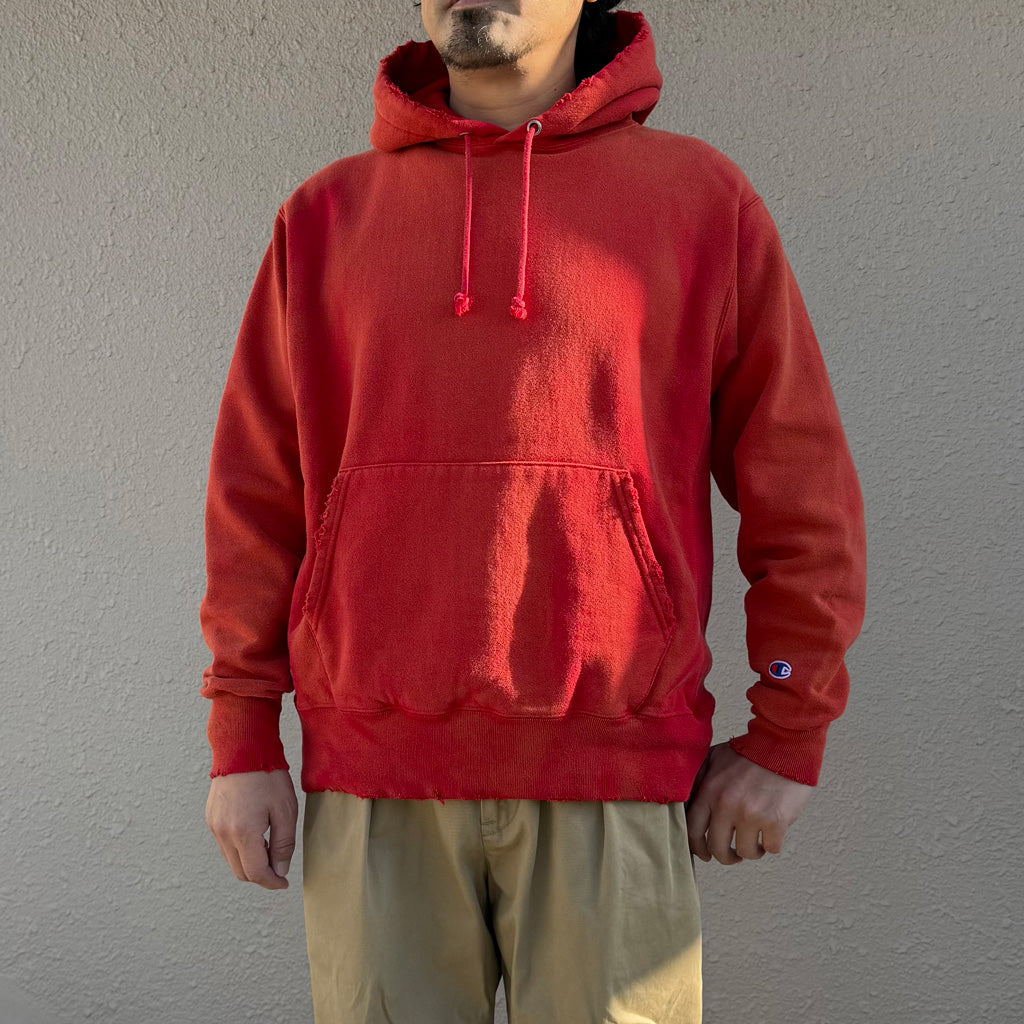 Champion : US企画 VINTAGE 日焼け加工 REVERSE WEAVE HOODIE (RED)