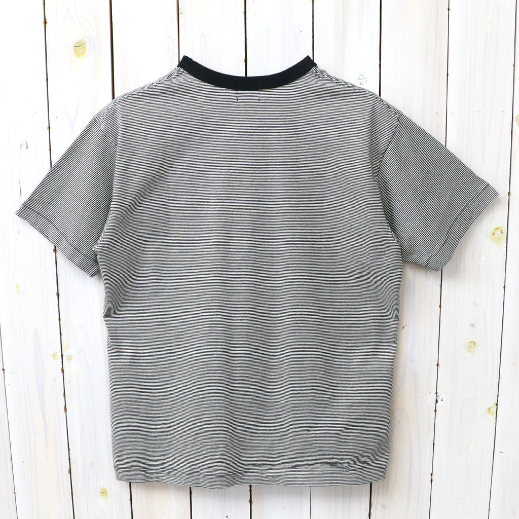 WHITESVILLE : 30/2 FINE-LINED BORDER T-SHIRT (BLACK)