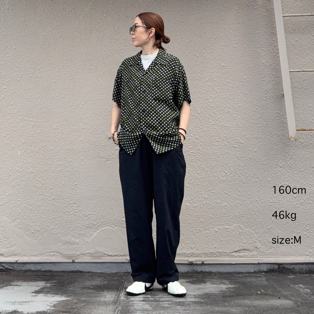 STAR OF HOLLYWOOD : HIGH DENSITY RAYON OPEN SHIRT - POLKA DOT (BLACK)