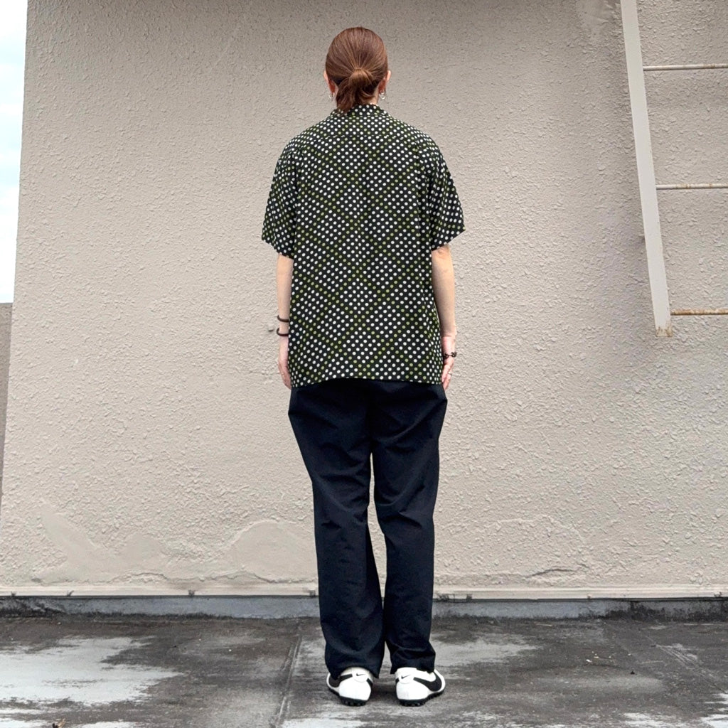 STAR OF HOLLYWOOD : HIGH DENSITY RAYON OPEN SHIRT - POLKA DOT (BLACK)