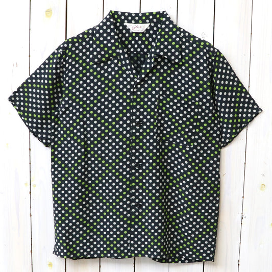 STAR OF HOLLYWOOD : HIGH DENSITY RAYON OPEN SHIRT - POLKA DOT (BLACK)