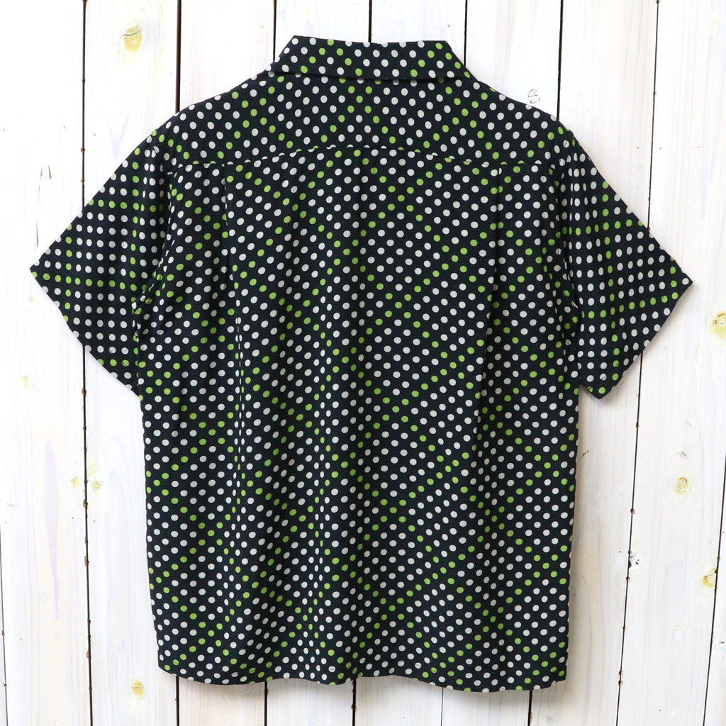 STAR OF HOLLYWOOD : HIGH DENSITY RAYON OPEN SHIRT - POLKA DOT (BLACK)
