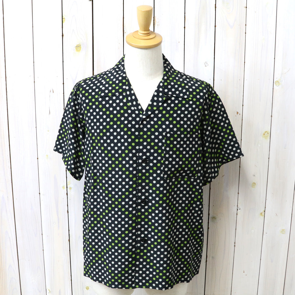 STAR OF HOLLYWOOD : HIGH DENSITY RAYON OPEN SHIRT - POLKA DOT (BLACK)