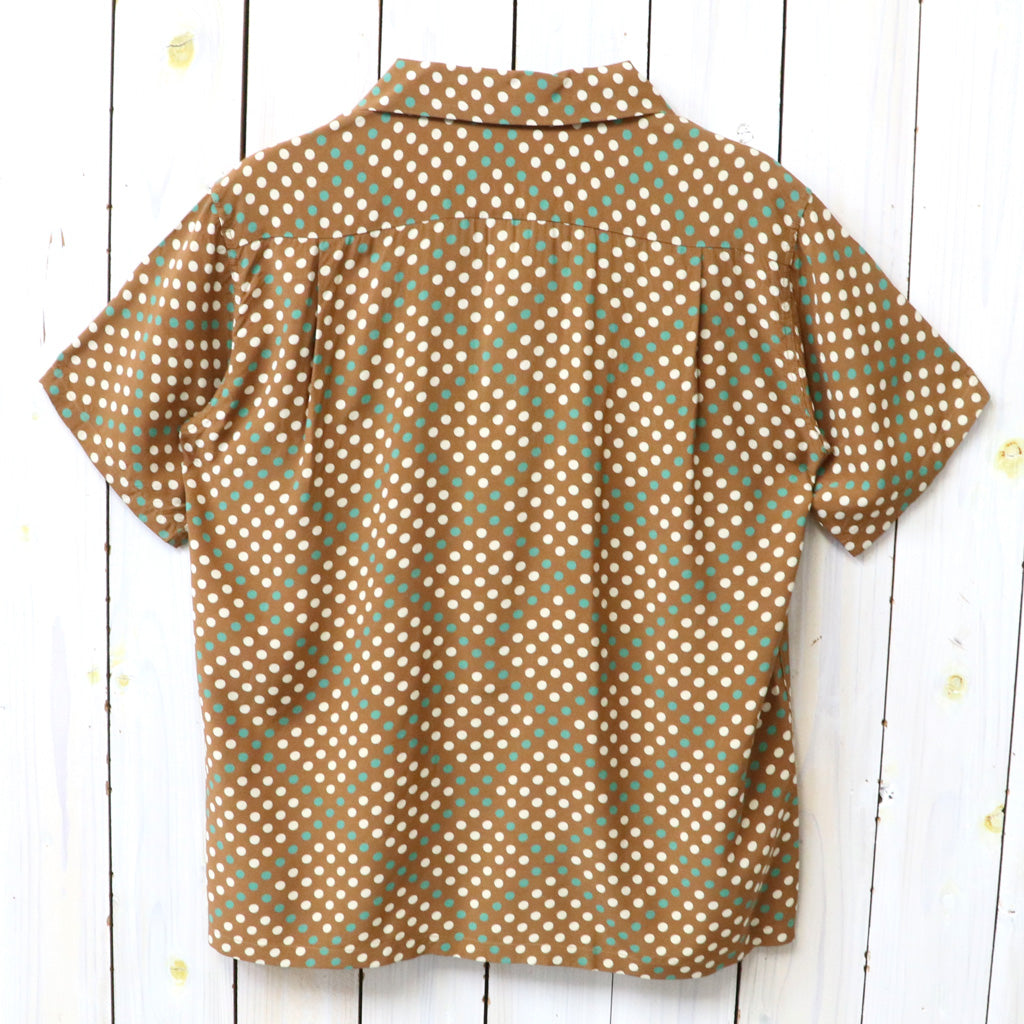STAR OF HOLLYWOOD : HIGH DENSITY RAYON OPEN SHIRT - POLKA DOT (BROWN)