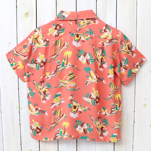 SUN SURF : S/S RAYON HAWAIIAN SHIRT-ISLAND TRIP (RED)