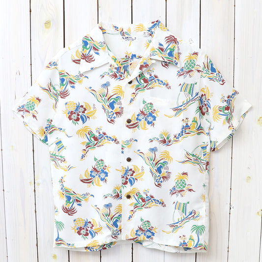 SUN SURF : S/S RAYON HAWAIIAN SHIRT-ISLAND TRIP (OFF WHITE)