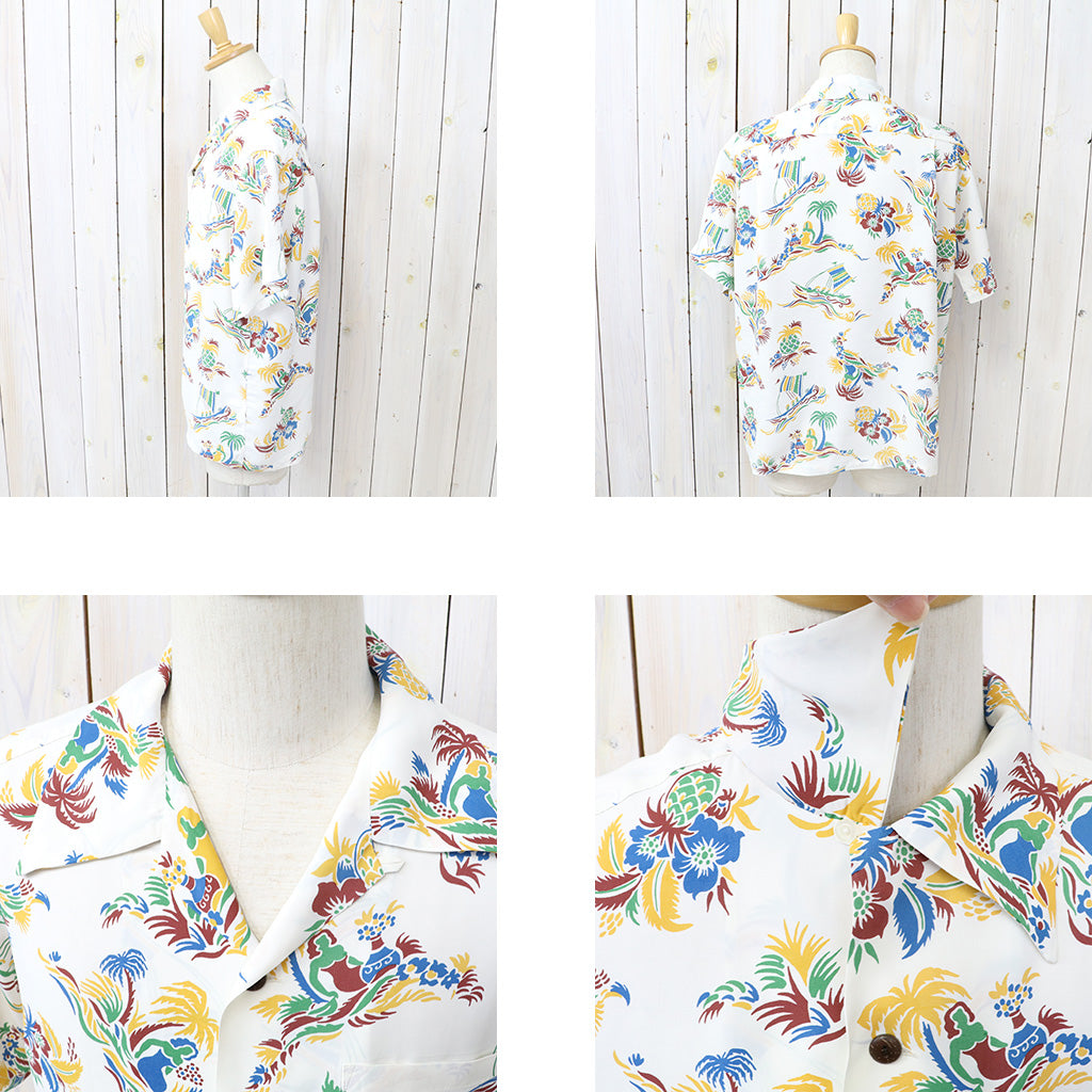 SUN SURF : S/S RAYON HAWAIIAN SHIRT-ISLAND TRIP (OFF WHITE)