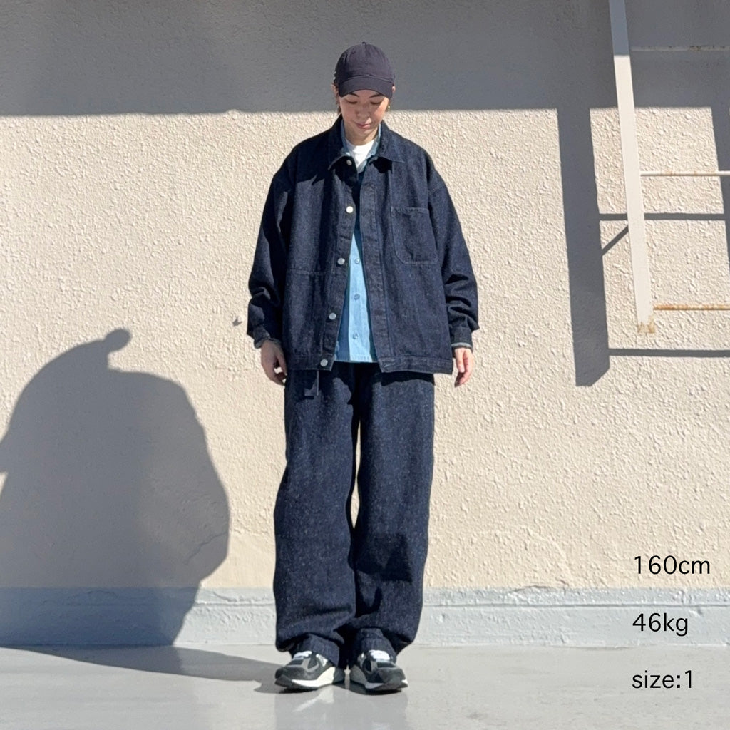 SANMONT : Silk Denim Belted Pants (Indigo)