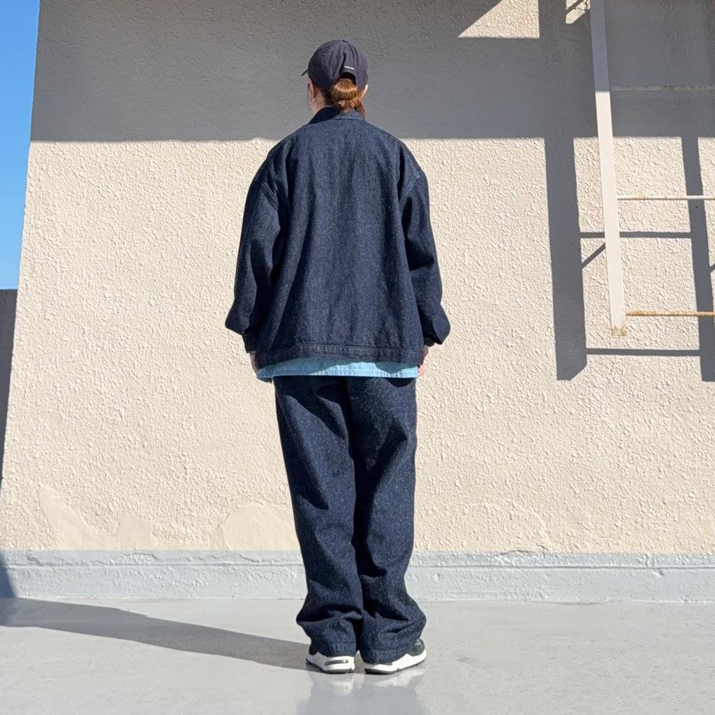 SANMONT : Silk Denim Belted Pants (Indigo)
