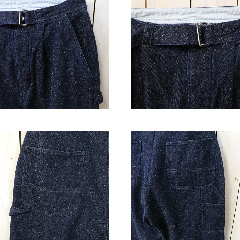 SANMONT : Silk Denim Belted Pants (Indigo)