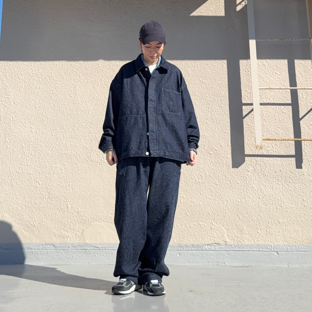 SANMONT : Silk Denim Work Jacket (Indigo)